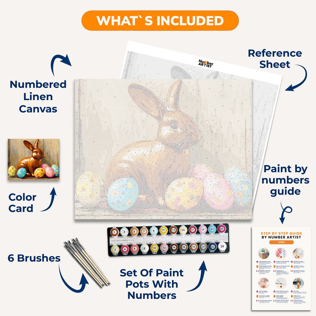 Easter Chocolate Bunny - Number Artist Paint by Numbers Kits