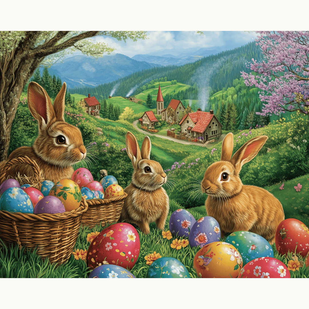 Easter Rabbits - Number Artist Paint by Numbers Kits