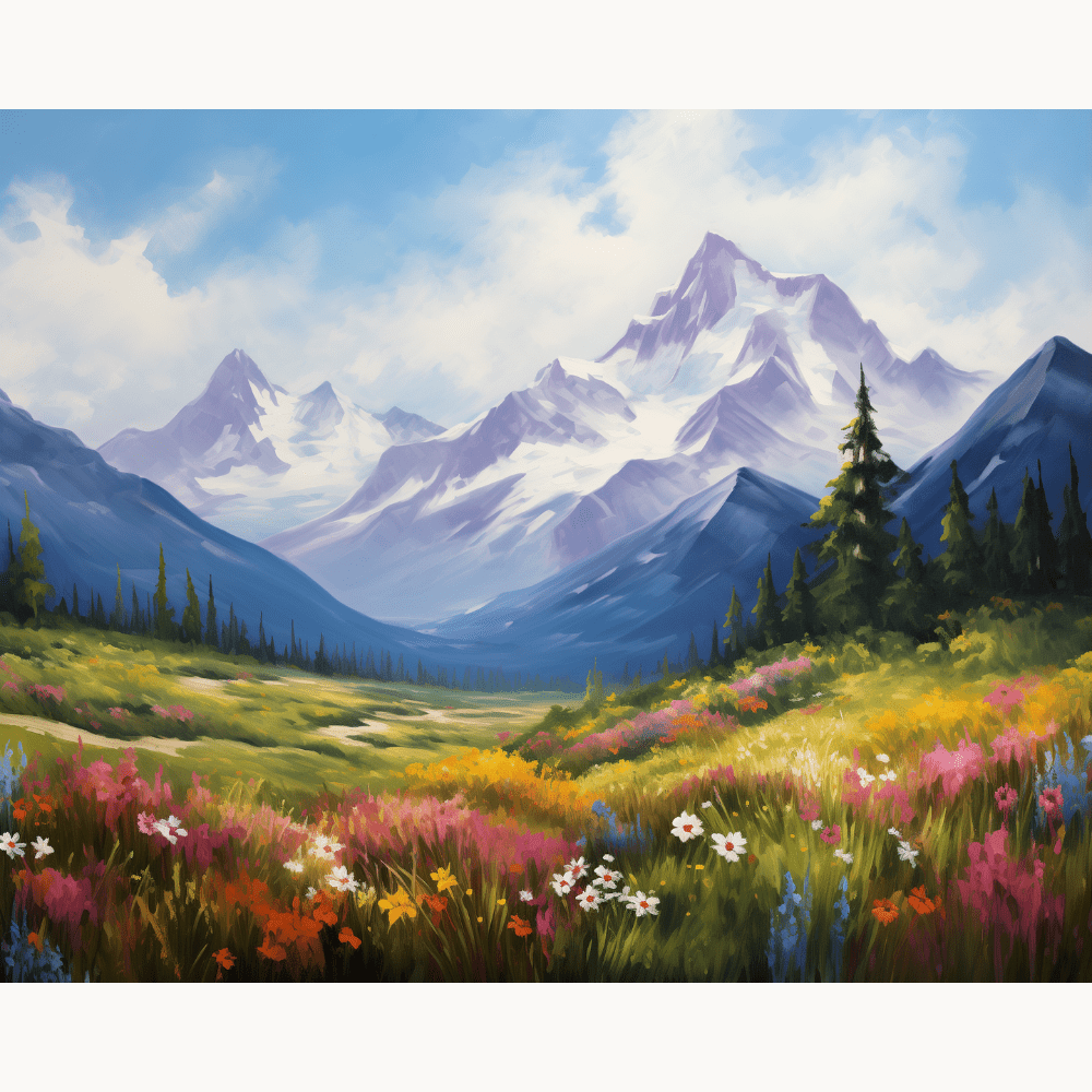 The image depicts a vibrant landscape scene.