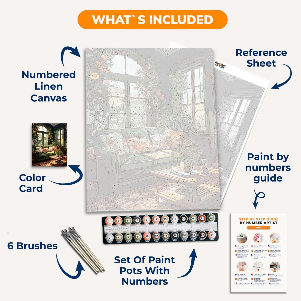 In the center of a cozy living room, a green couch sits invitingly against a wall adorned with plants and flowers.