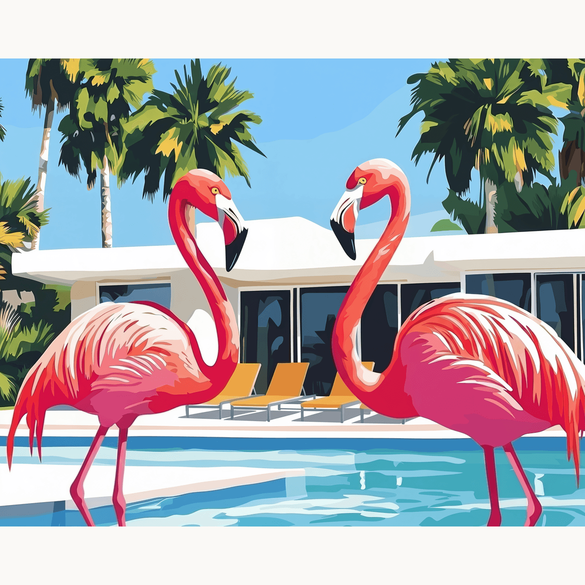 Flamingo Pool - Number Artist Paint by Numbers Kits