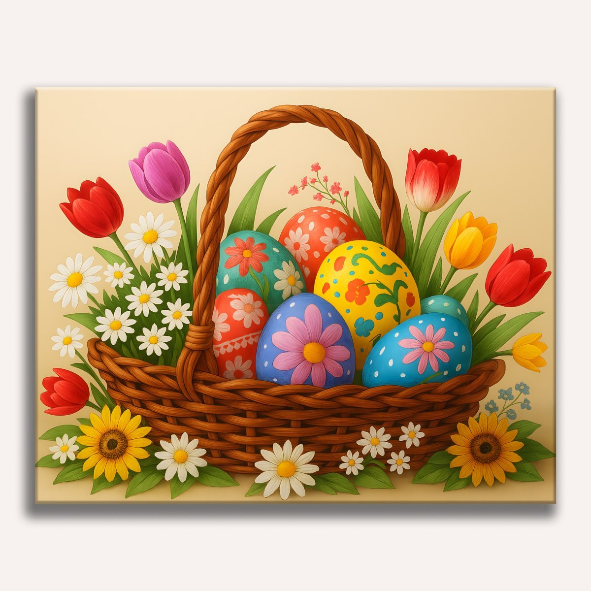 Floral Easter Basket - Number Artist Paint by Numbers Kits