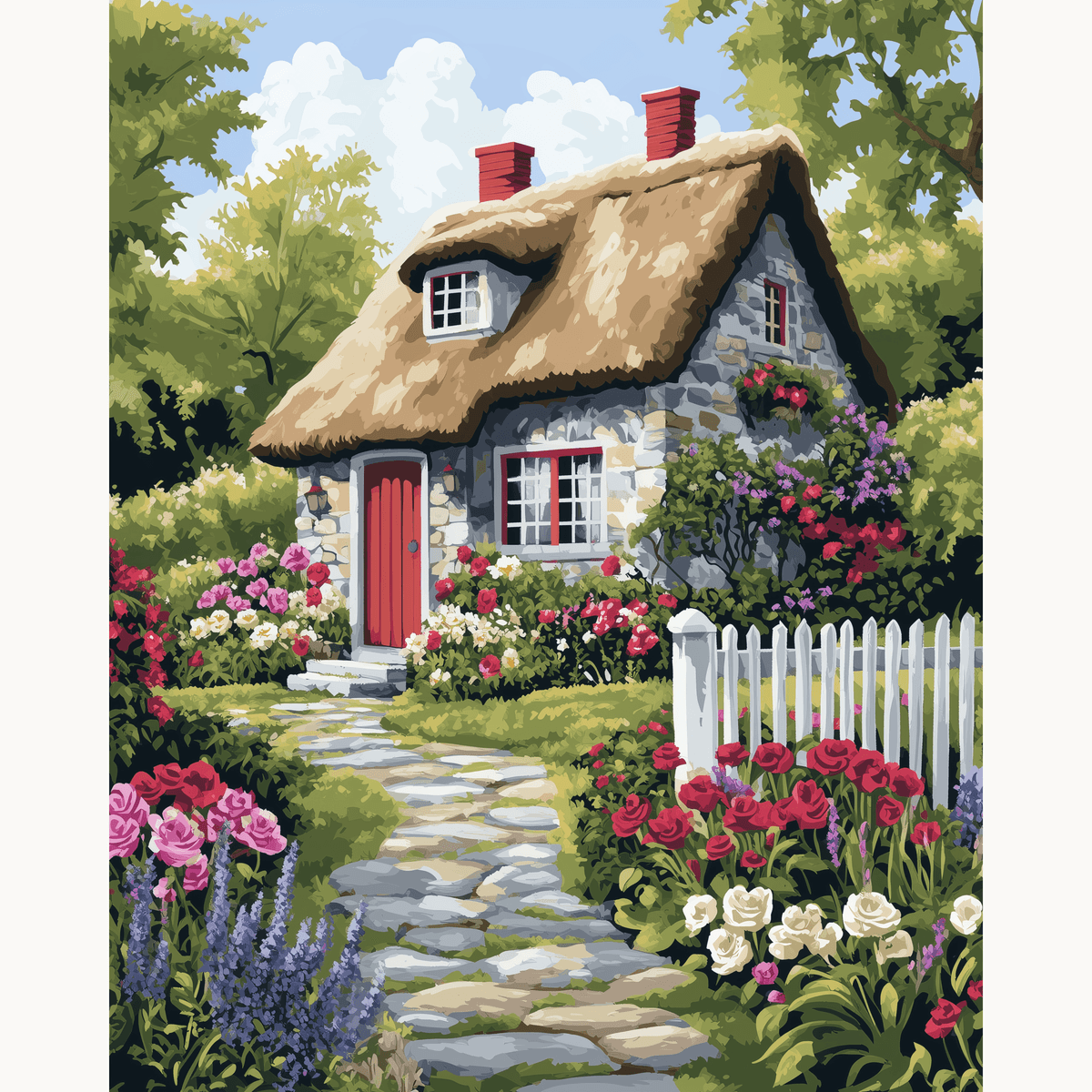 Flower Cottage - Number Artist Paint by Numbers Kits