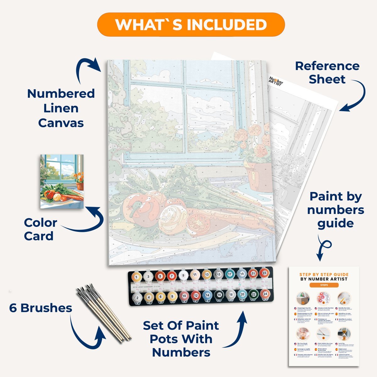 Fresh Vegetables - Number Artist Paint by Numbers Kits