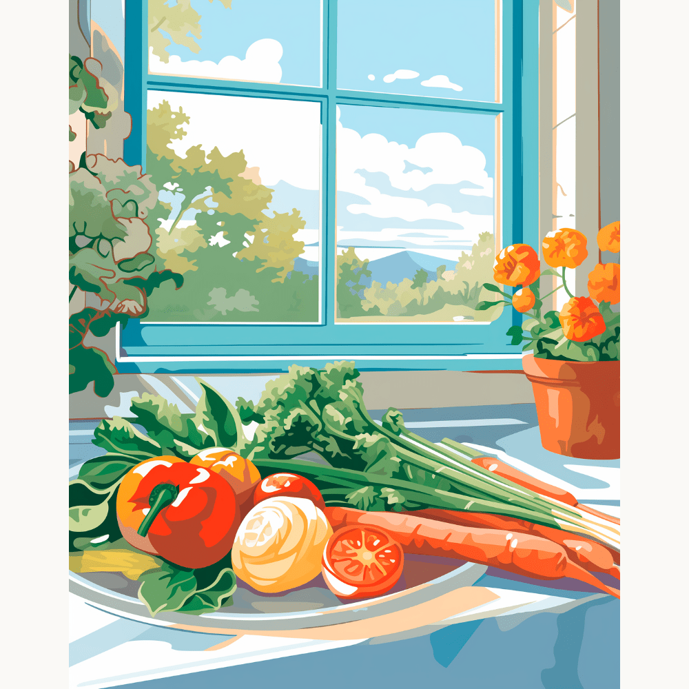 Fresh Vegetables - Number Artist Paint by Numbers Kits