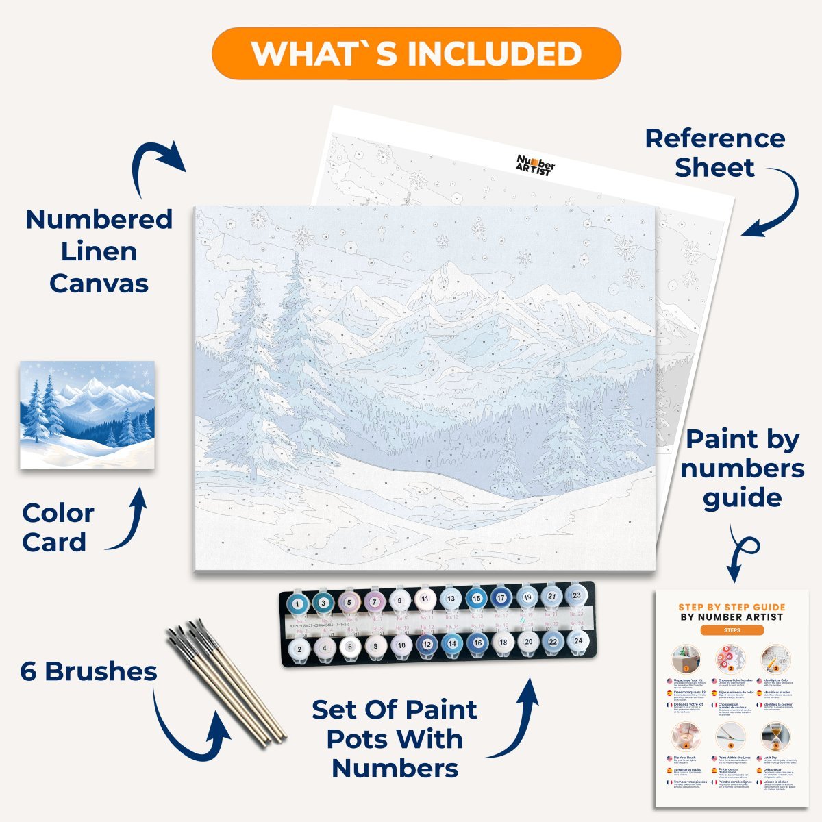 Glacial Peak - Number Artist Paint by Numbers Kits