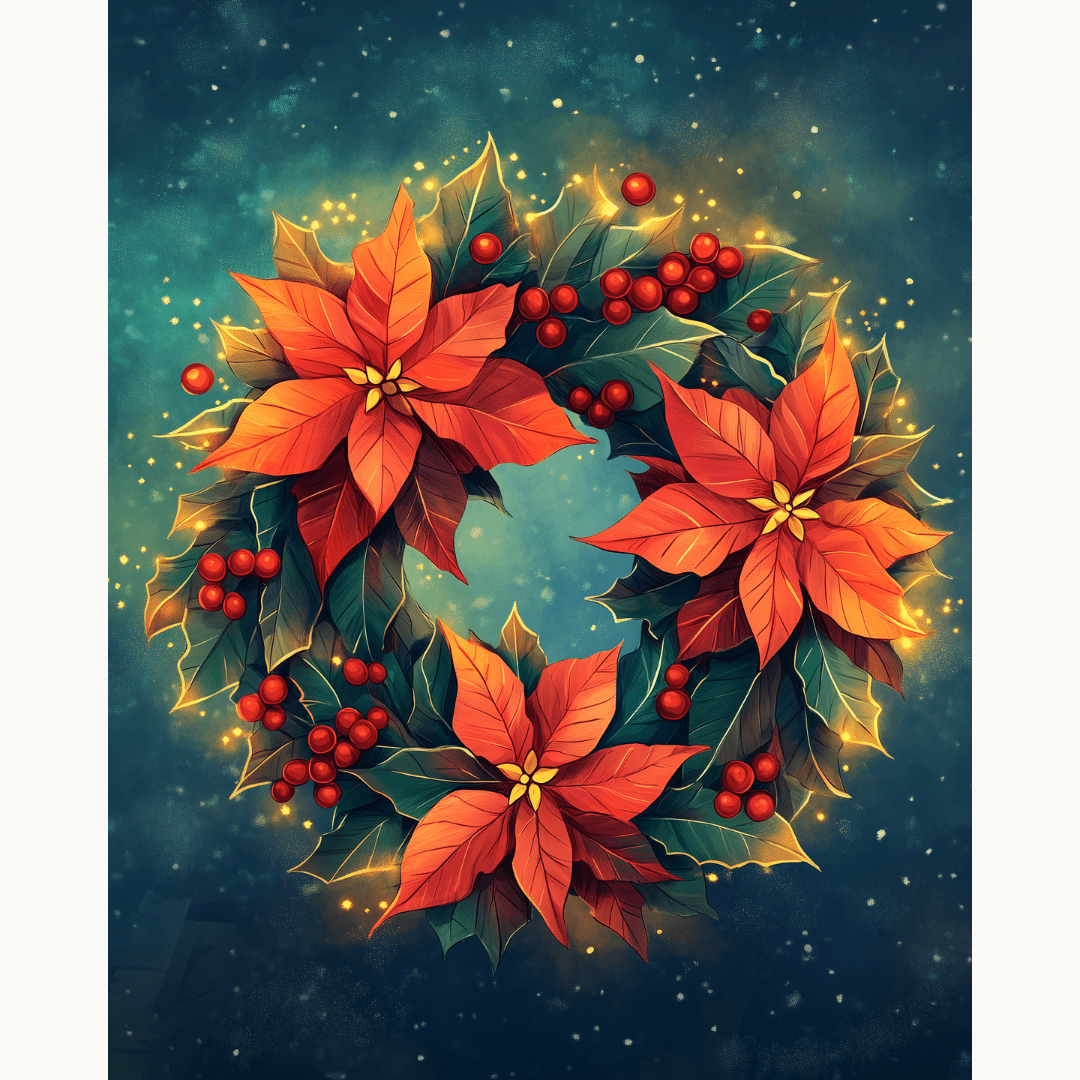 Glowing Wreath - Number Artist Paint by Numbers Kits