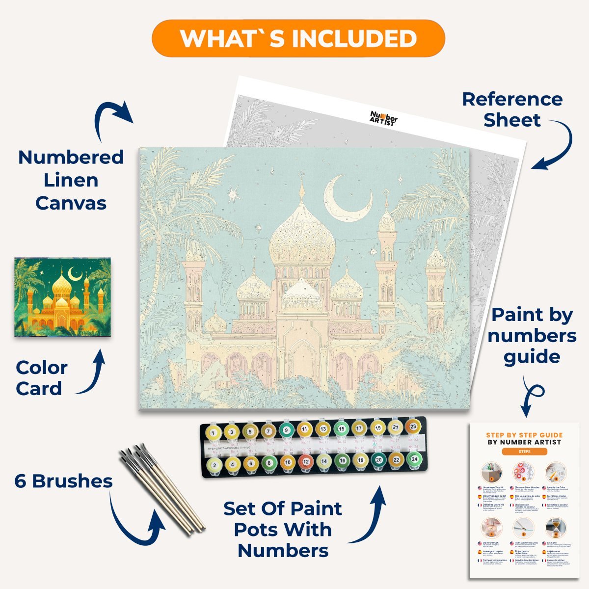 Golden Masjid - Number Artist Paint by Numbers Kits