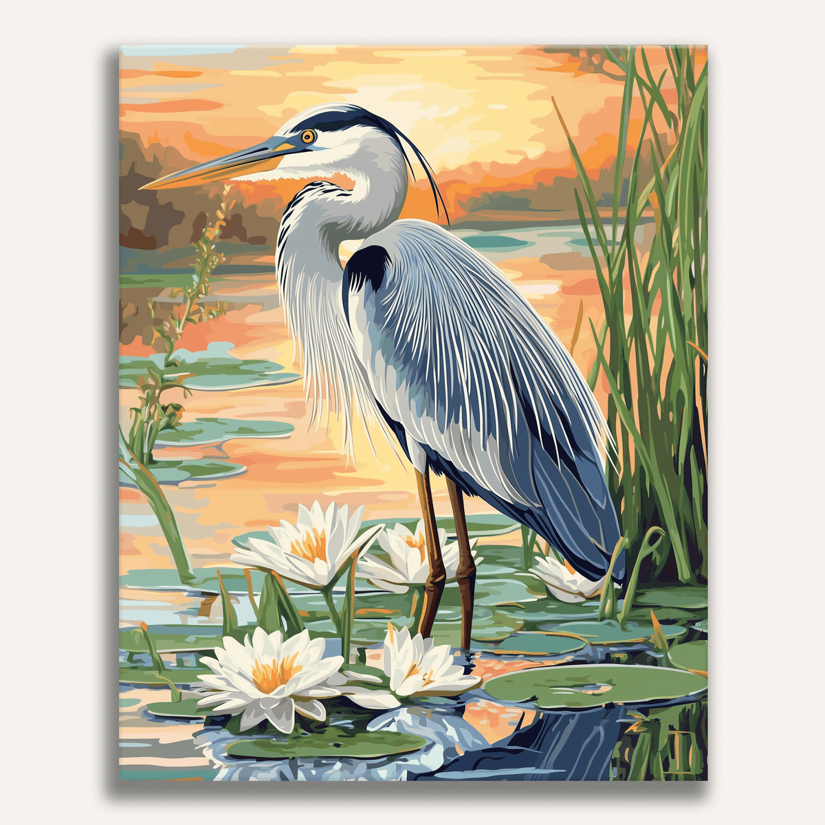 Great Blue Heron - Number Artist Paint by Numbers Kits
