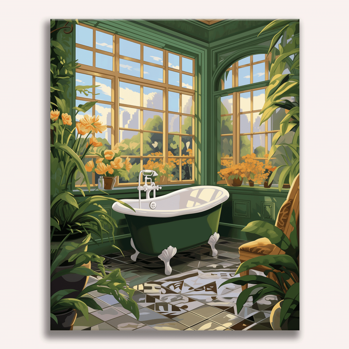 Green Bathroom - Number Artist Paint by Numbers Kits