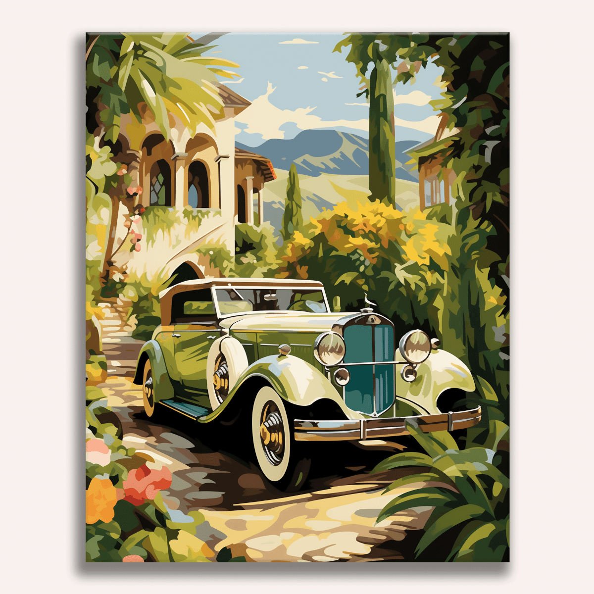 Green Old Timer - Number Artist Paint by Numbers Kits