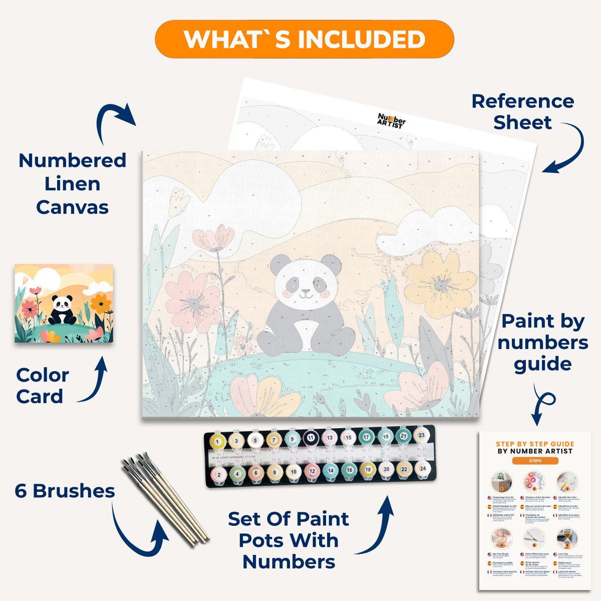 Happy Panda - Number Artist Paint by Numbers Kits