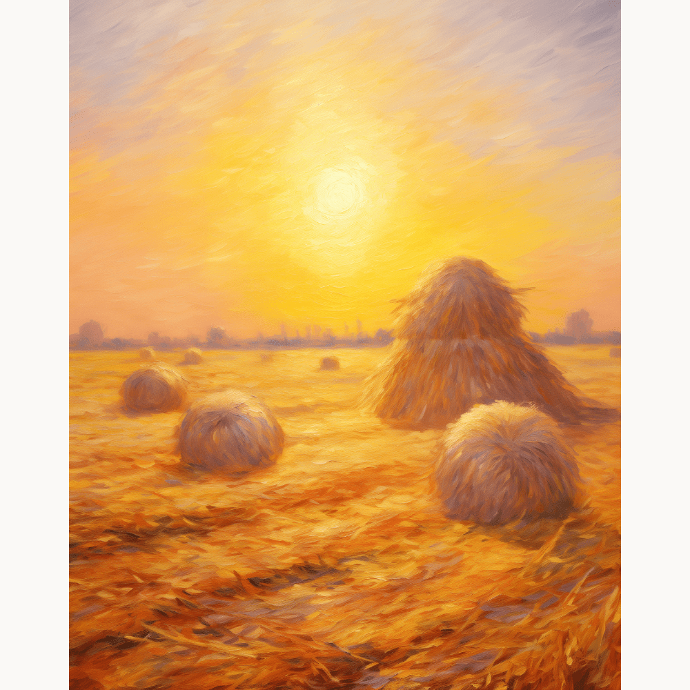 A vast field with rows of golden-yellow crops under a warm sunset.