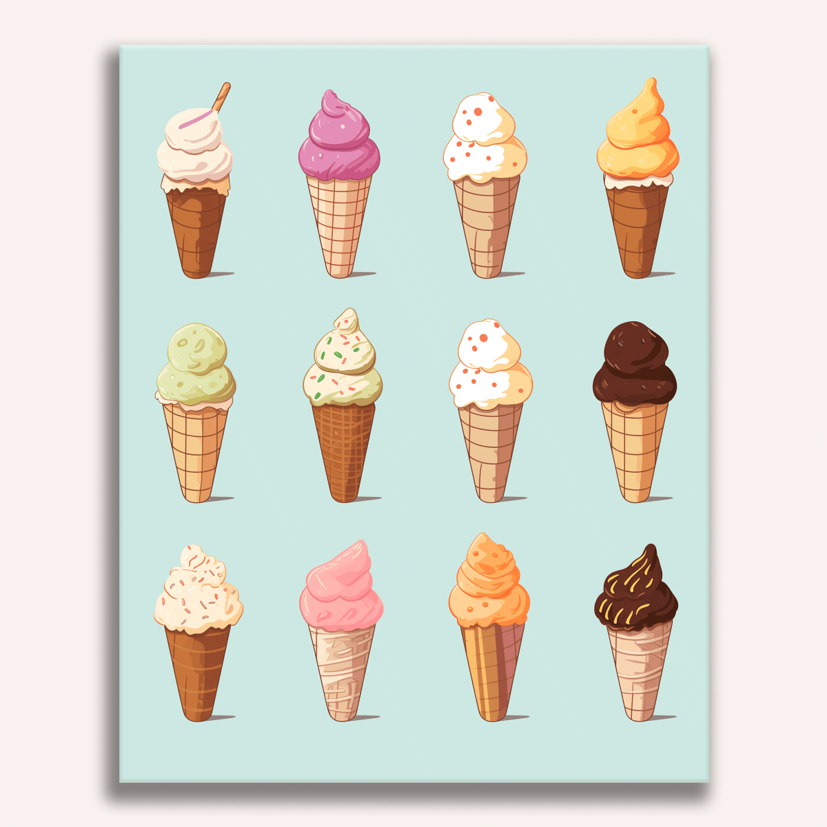 Ice Cream Collection - Number Artist Paint by Numbers Kits