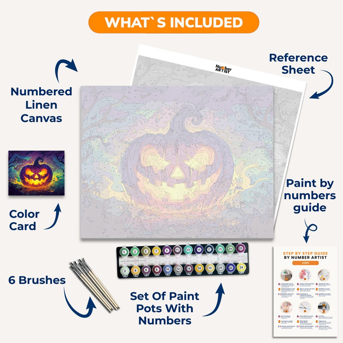 Jack o' Lantern - Number Artist Paint by Numbers Kits