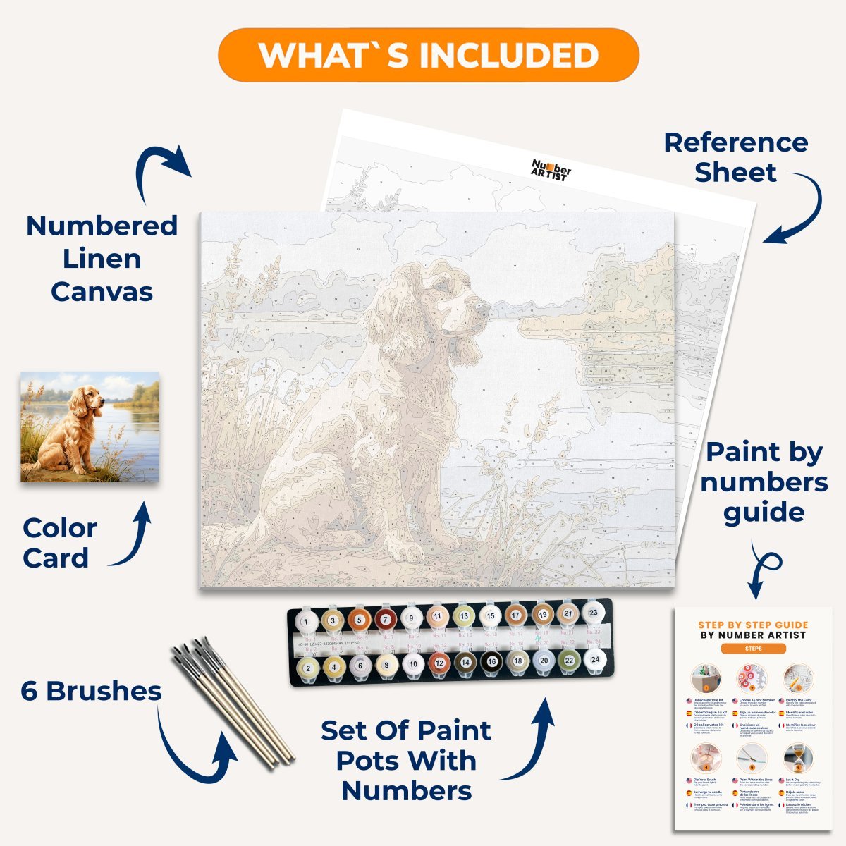Lake Spaniel - Number Artist Diamond Painting Kits