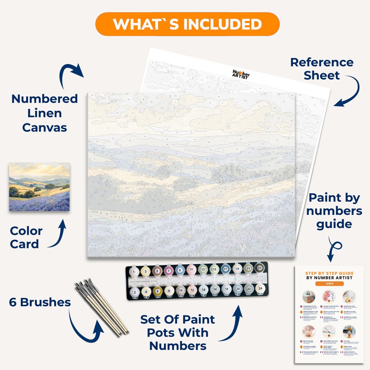 Lavender Meadow - Number Artist Paint by Numbers Kits