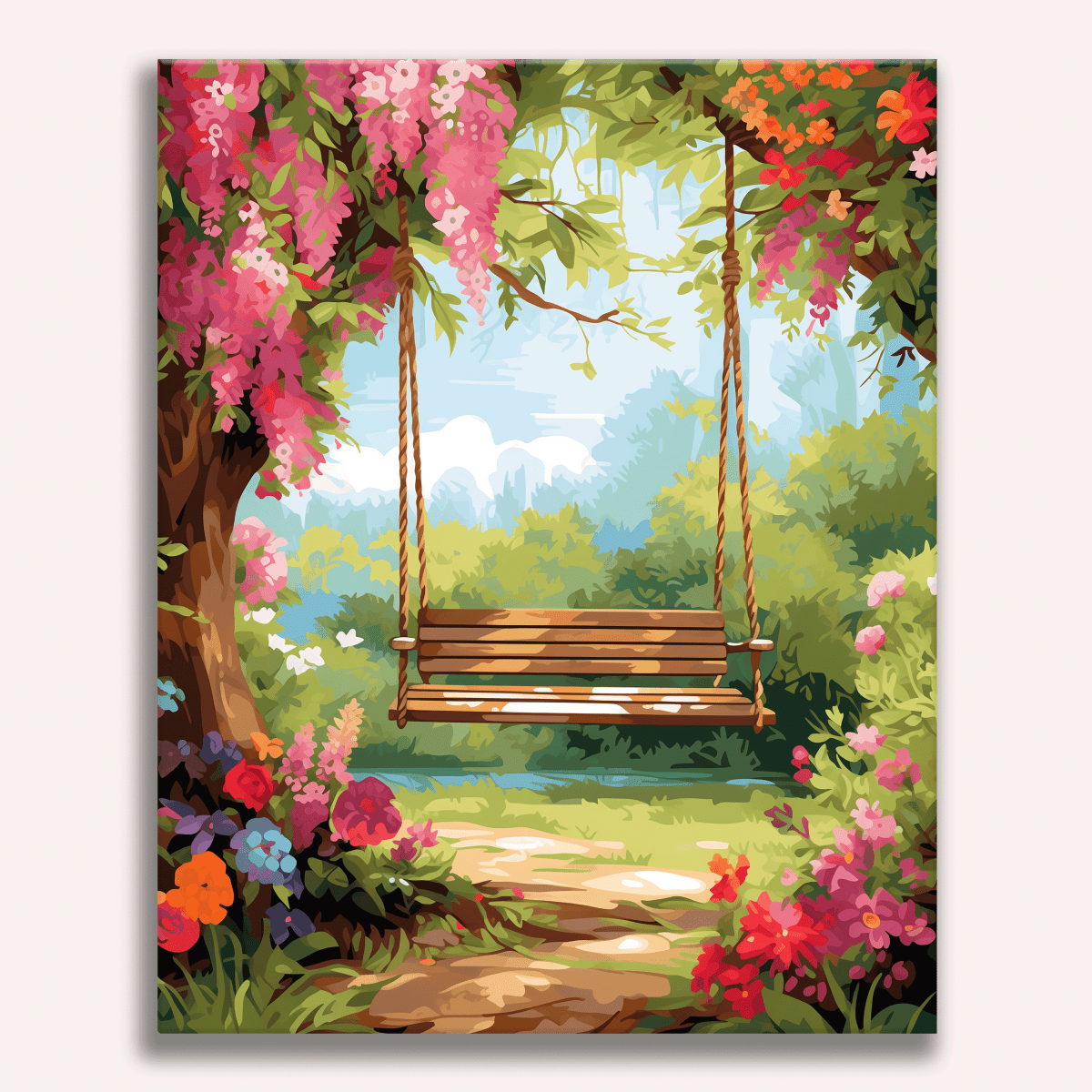 Lonely Forest Bench Paint by Numbers Kit, image size:1200x1200