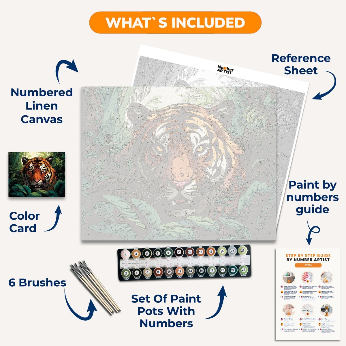 Lurking Tiger - Number Artist Paint by Numbers Kits