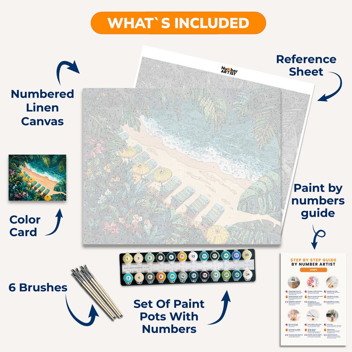 Lush Beach - Number Artist Paint by Numbers Kits