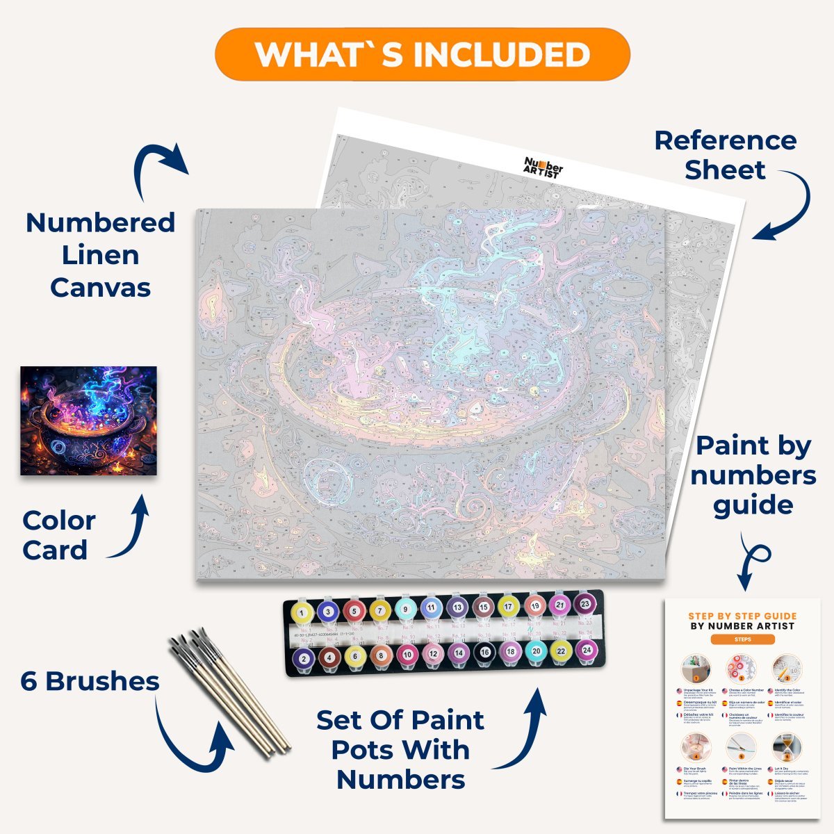 Magical - Cauldron - Number Artist Paint by Numbers Kits