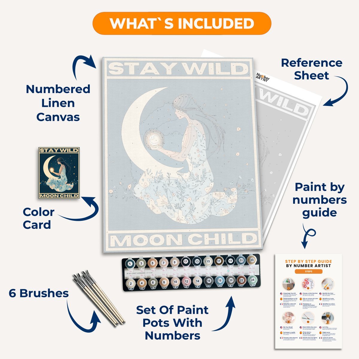 Moon Child - Number Artist Paint by Numbers Kits