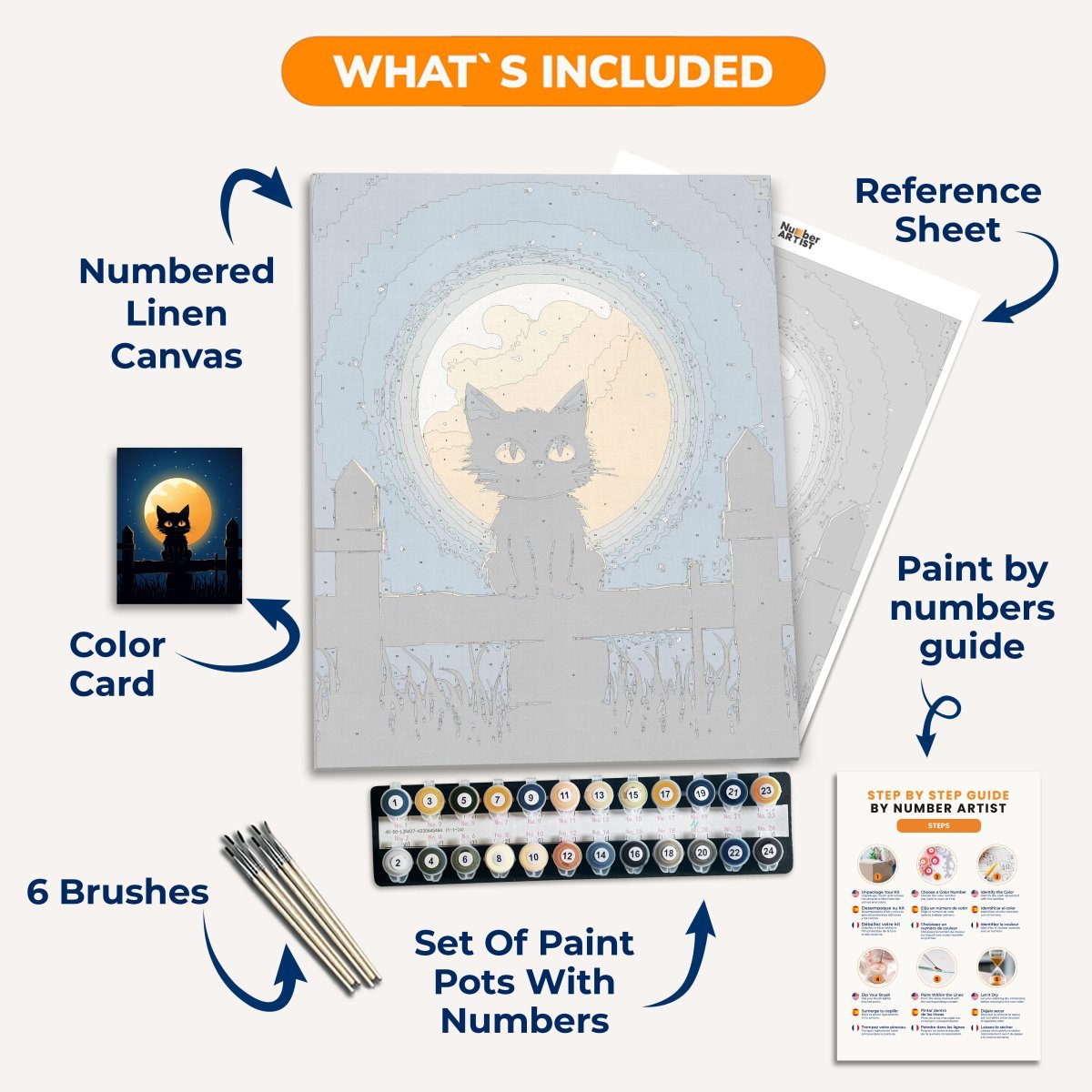 Moonlight Kitty - Number Artist Paint by Numbers Kits