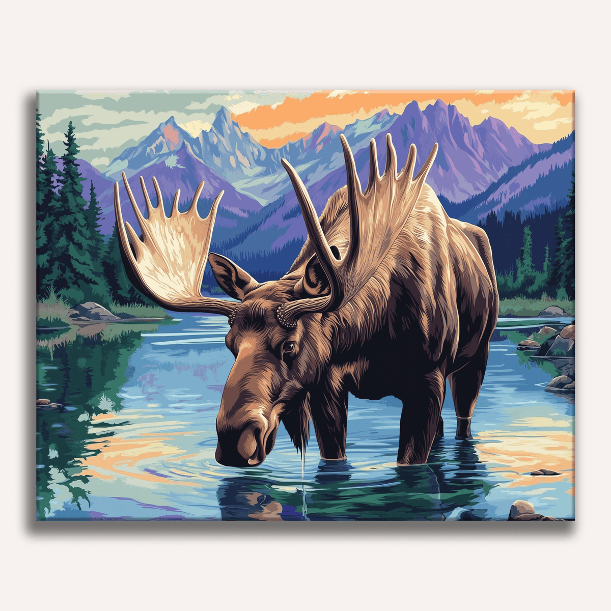 Moose Landscape - Number Artist Paint by Numbers Kits