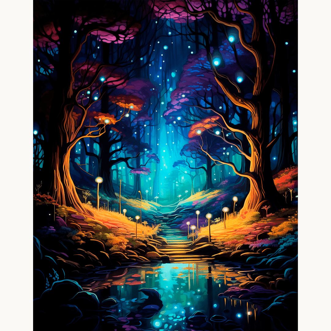 The image features a fantastical landscape where nature meets fantasy.