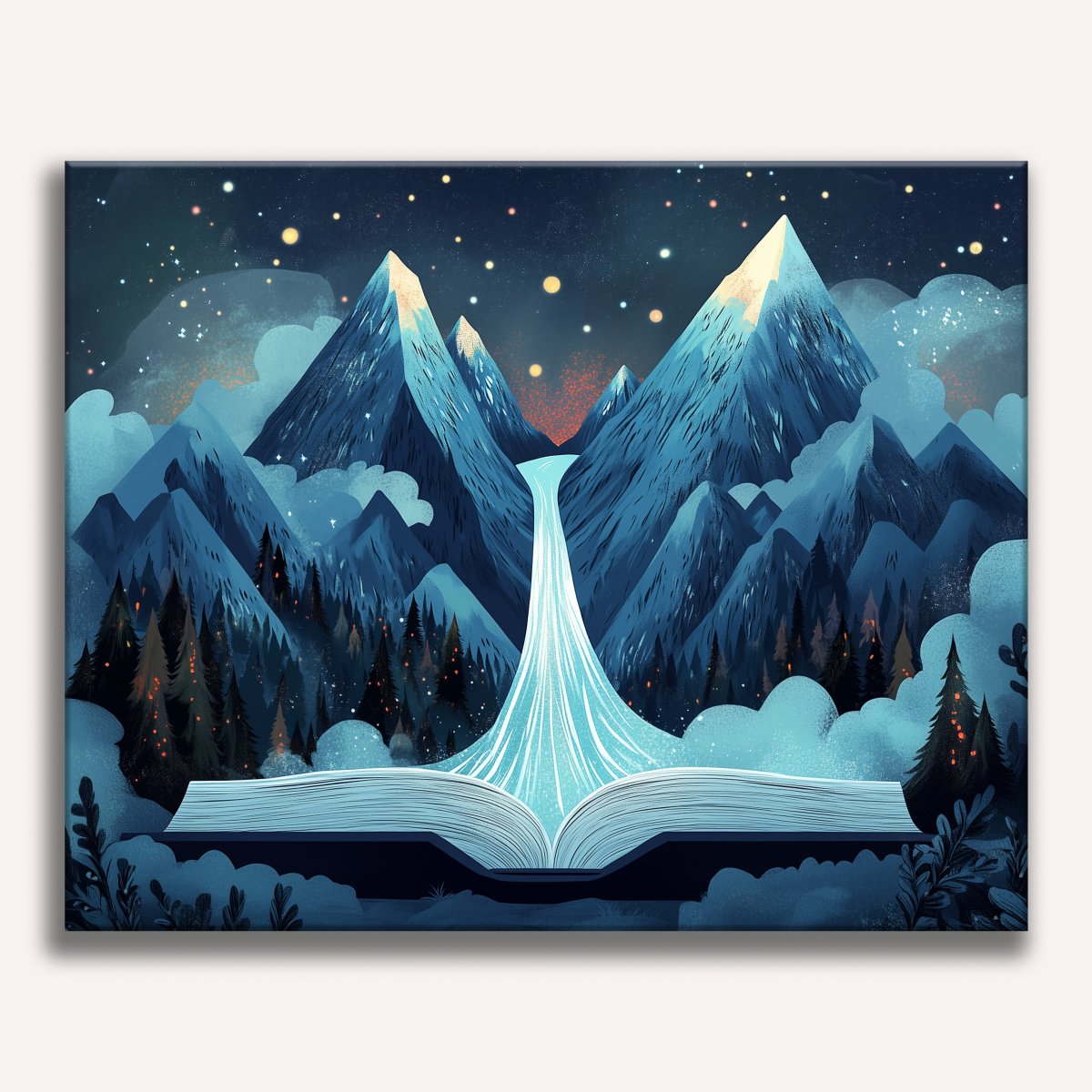 A digital illustration portrays a magical night scene.
