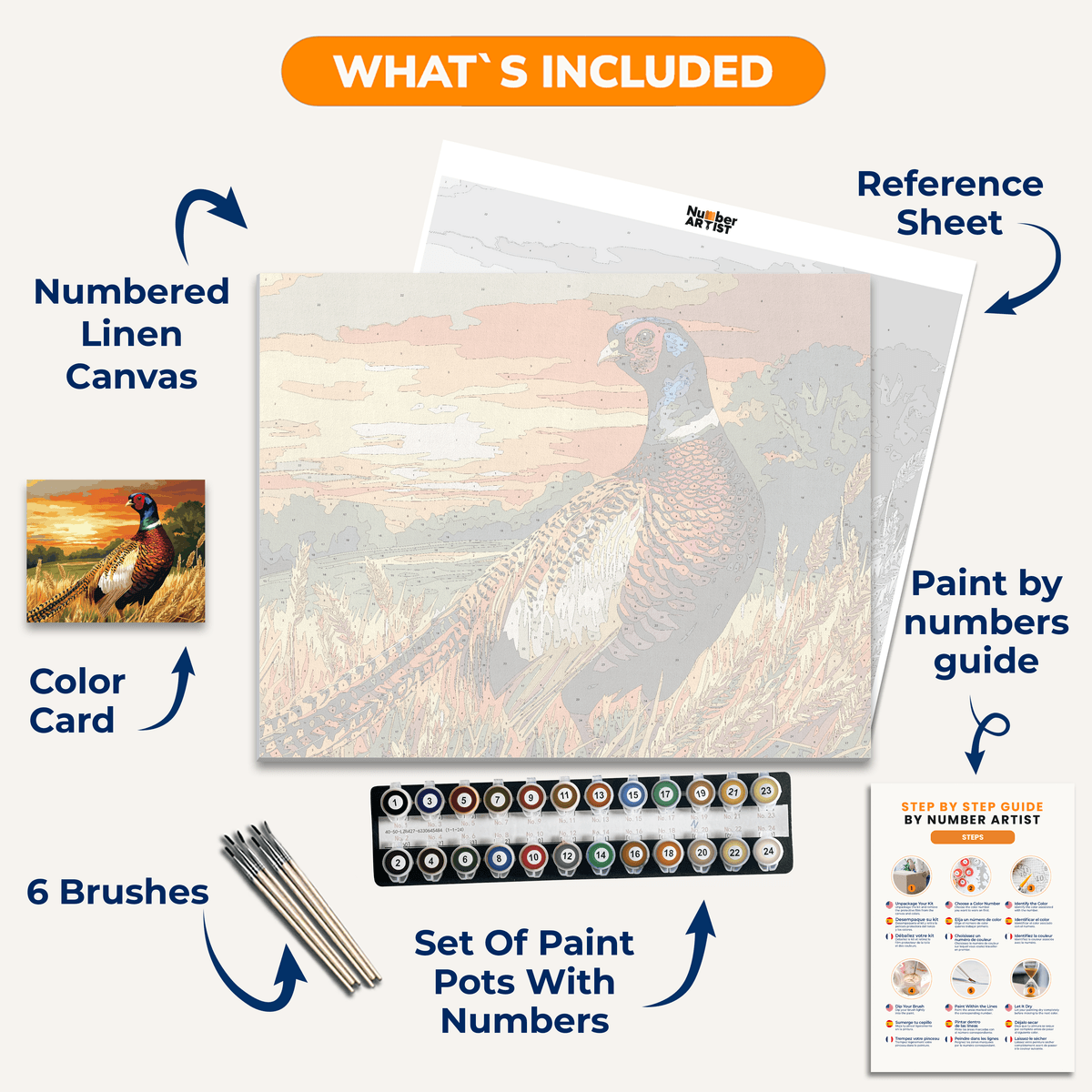 Pheasant Fields - Number Artist Paint by Numbers Kits