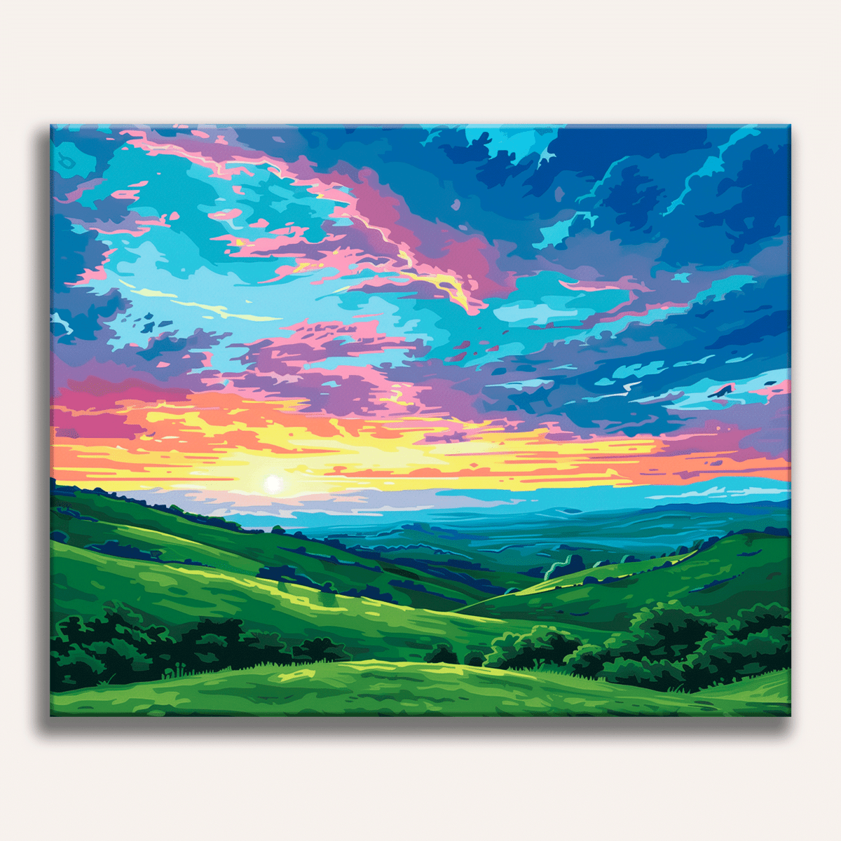 Pink Sky Meadow - Number Artist Paint by Numbers Kits