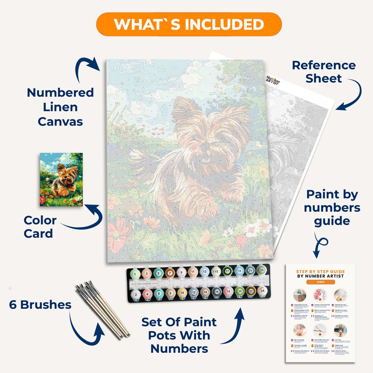 Playful Yorkie - Number Artist Paint by Numbers Kits