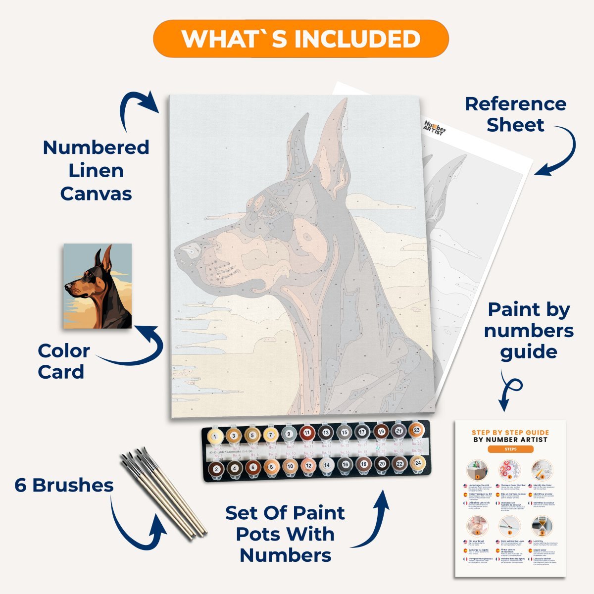Pondering Dobermann - Number Artist Paint by Numbers Kits