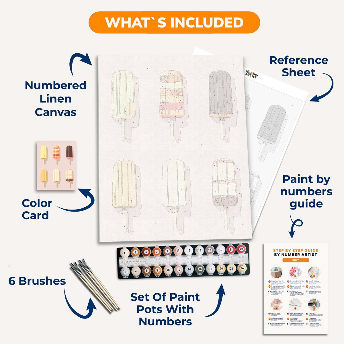 Popsicle Collection - Number Artist Paint by Numbers Kits