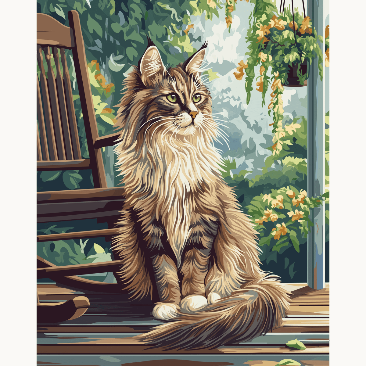 Porch Maine Coon - Number Artist Paint by Numbers Kits