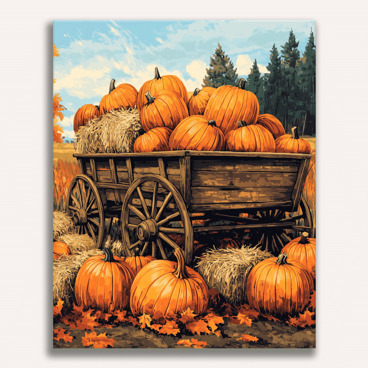 Pumpkin Wagon - Number Artist Paint by Numbers Kits