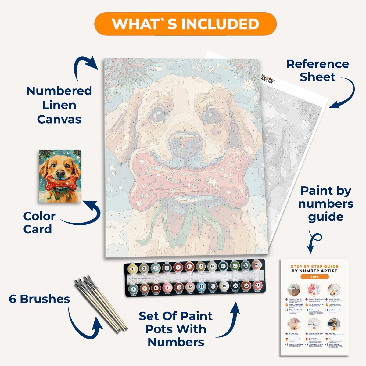 Puppy Present - Number Artist Paint by Numbers Kits