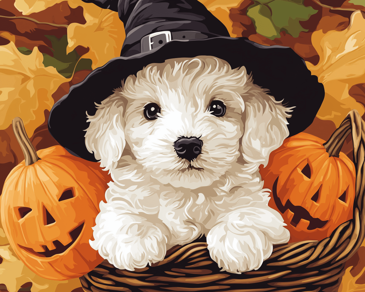Puppy's Halloween - Number Artist Paint by Numbers Kits