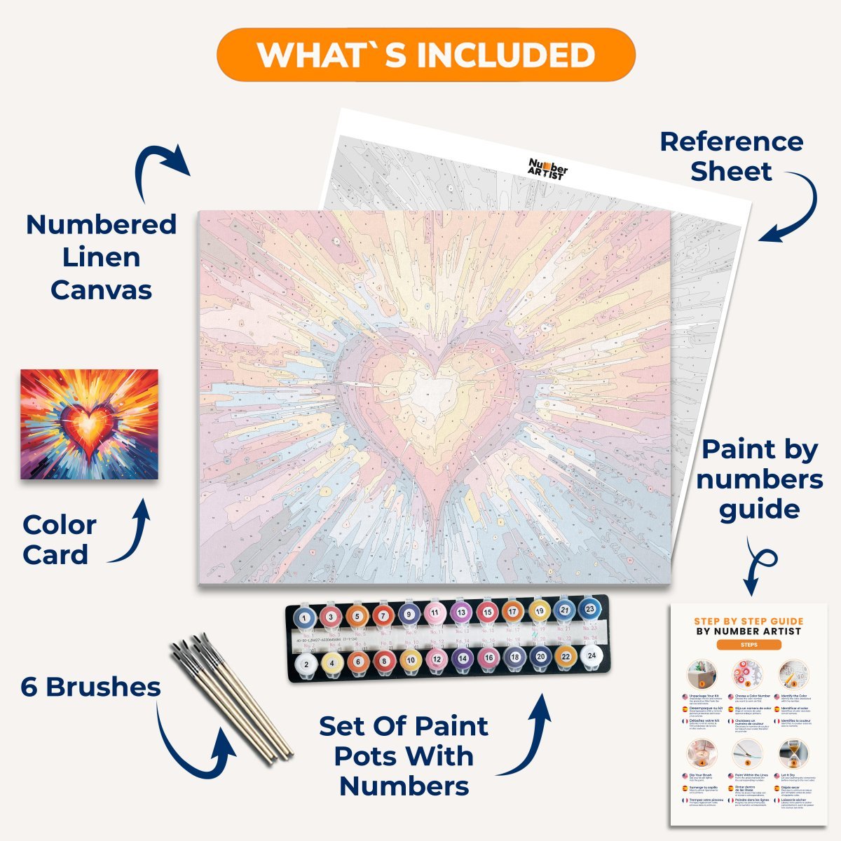 Radiant Heartburst - Number Artist Paint by Numbers Kits