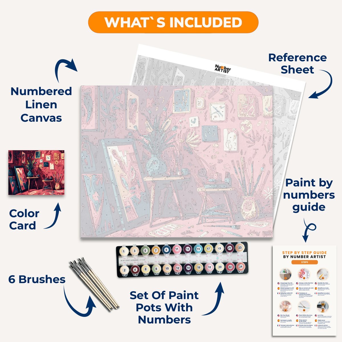Red Studio - Number Artist Paint by Numbers Kits