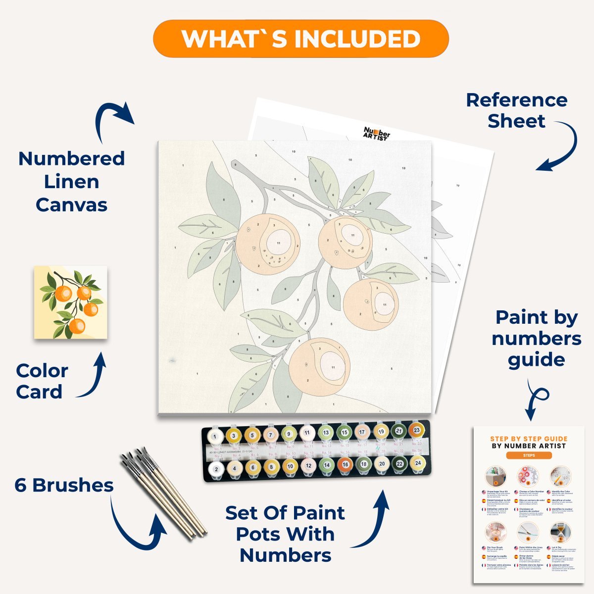 Refreshing Oranges - Number Artist Paint by Numbers Kits