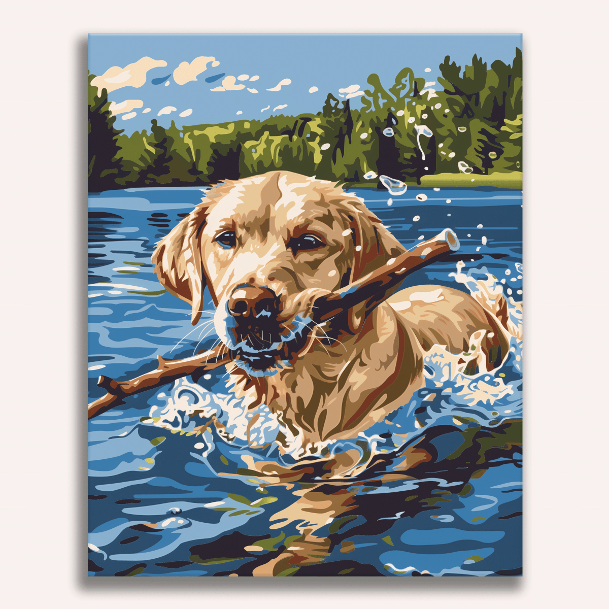 Retrieving a Stick - Number Artist Paint by Numbers Kits
