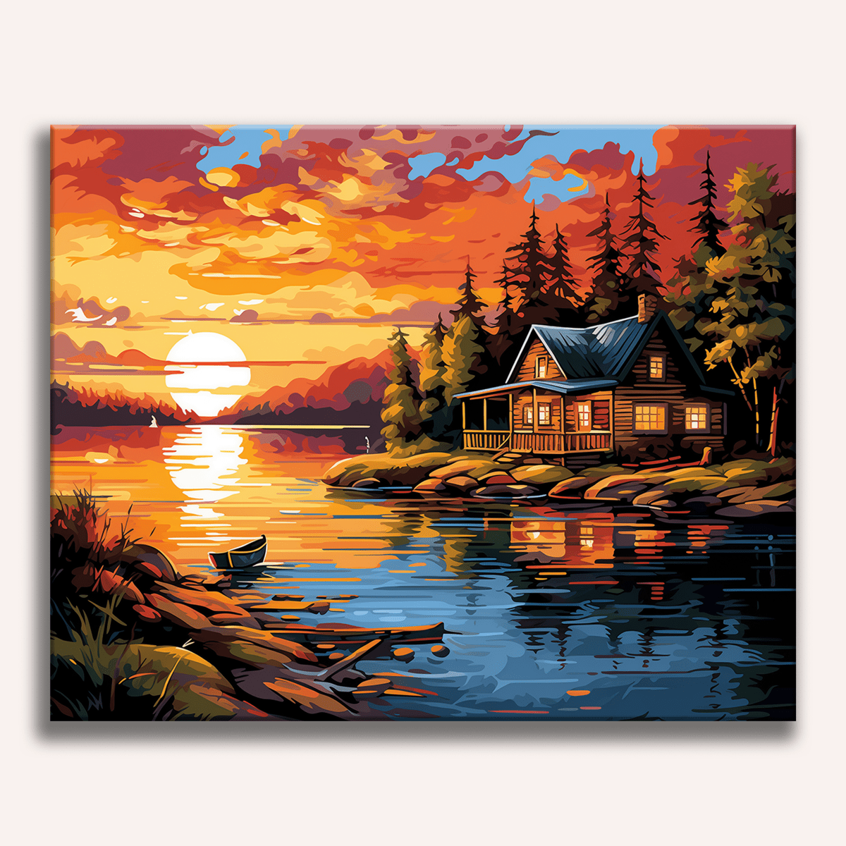 Riverside Cabin - Number Artist Paint by Numbers Kits