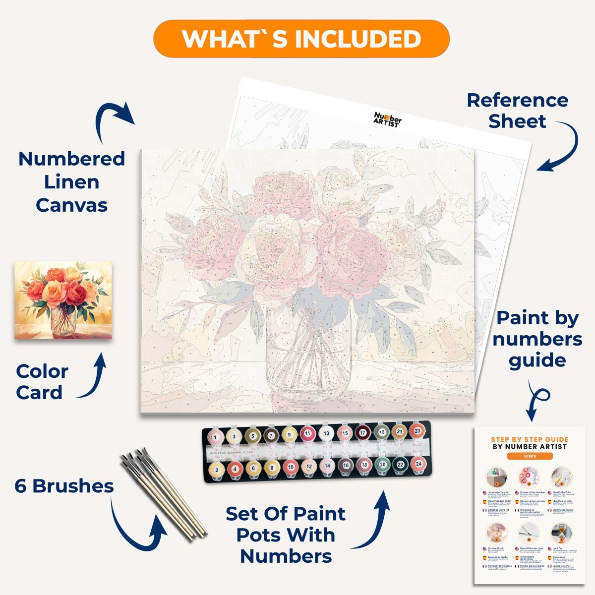 Rose Vase - Number Artist Diamond Painting Kits