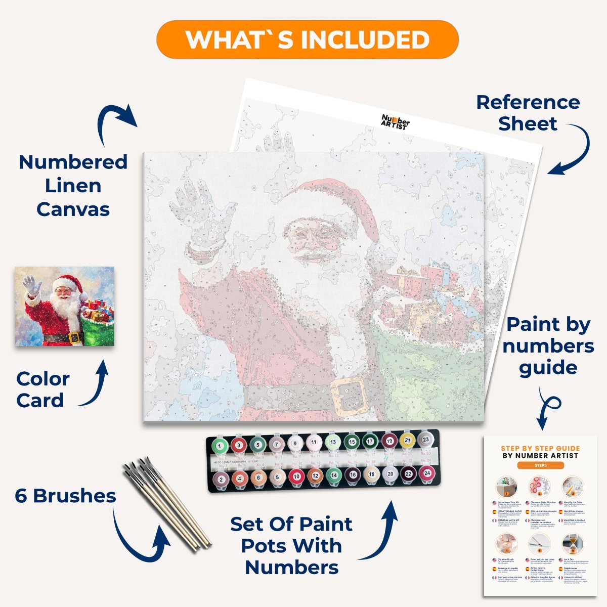 Santa's Greetings - Number Artist Paint by Numbers Kits