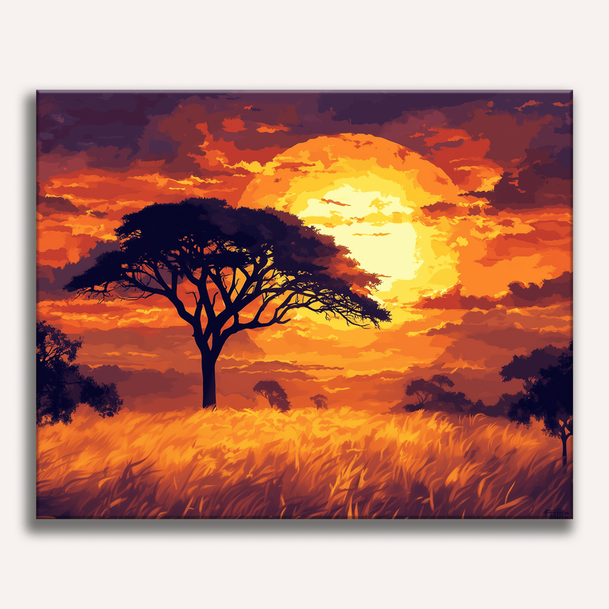 趣味 Numbers Savanna Sunset Paint by Numbers Kit