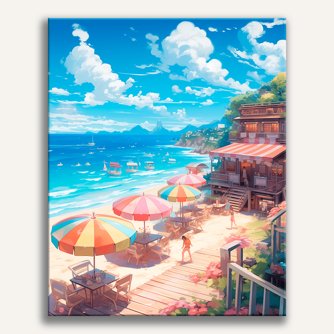 A picturesque beach scene during daylight hours.