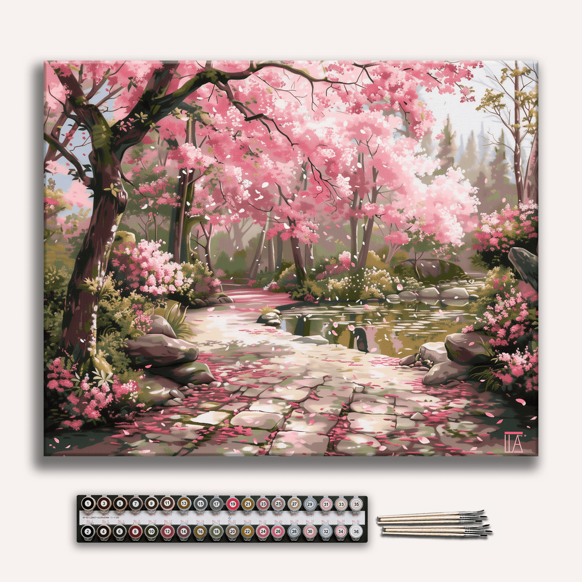 Serene Sakura Stone Path