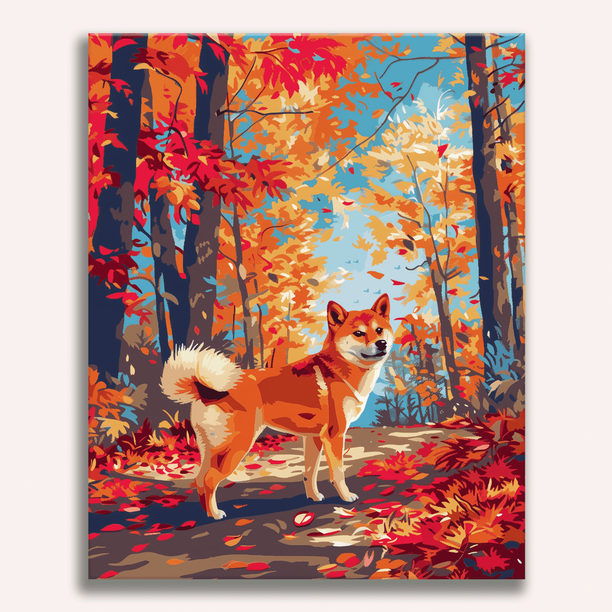 Shiba in Fall - Number Artist Paint by Numbers Kits